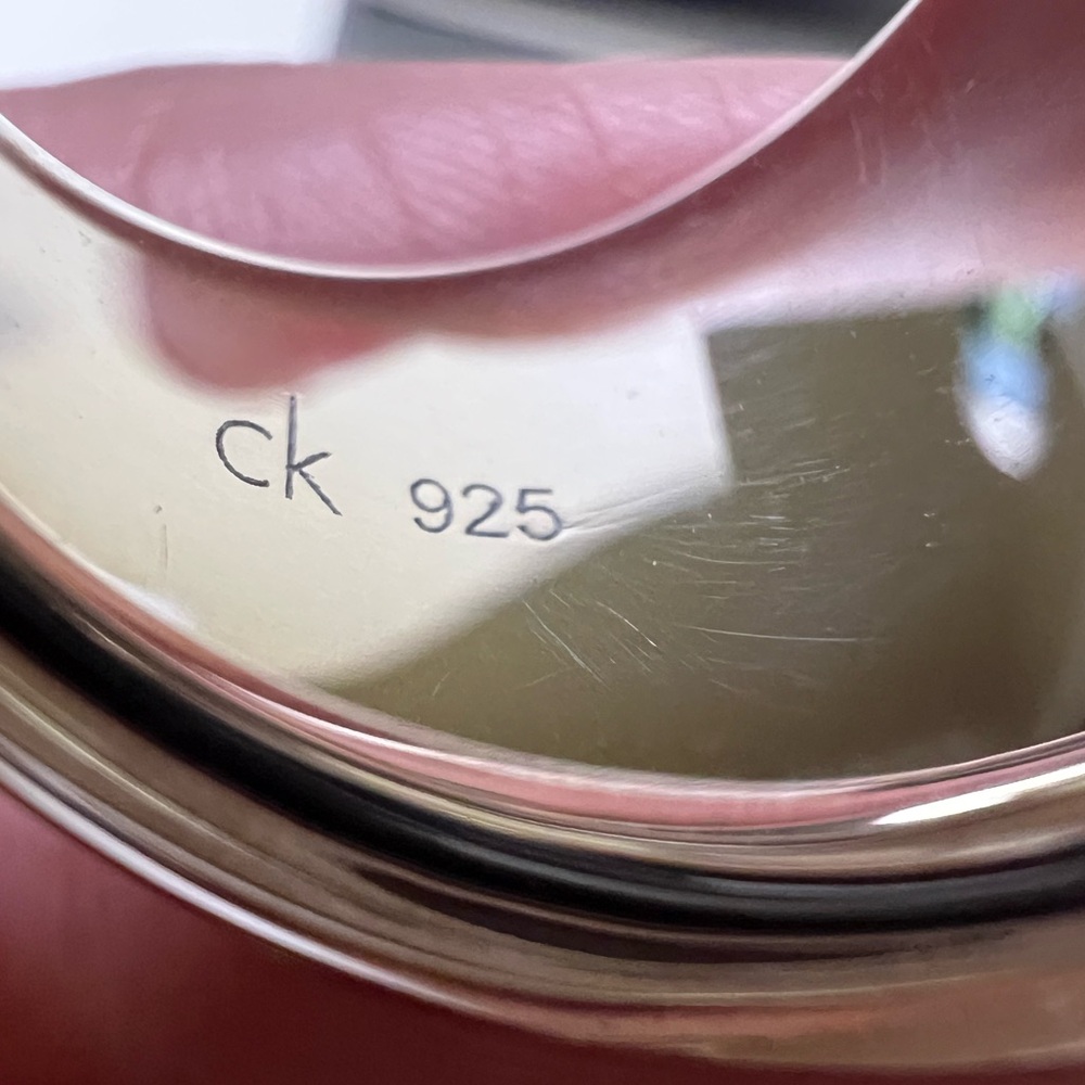 925 Sterling Silver Calvin Klein Hyperbole Ring Size 6 - Picture 3 of 10